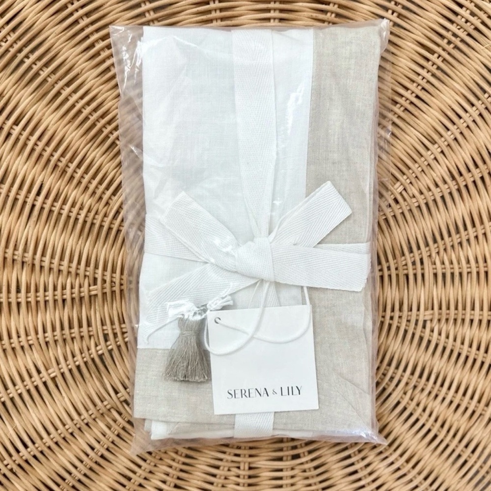 NEW Serena & Lily Salento Linen Long Pillow Sham (14”x40”)-Flax Beige